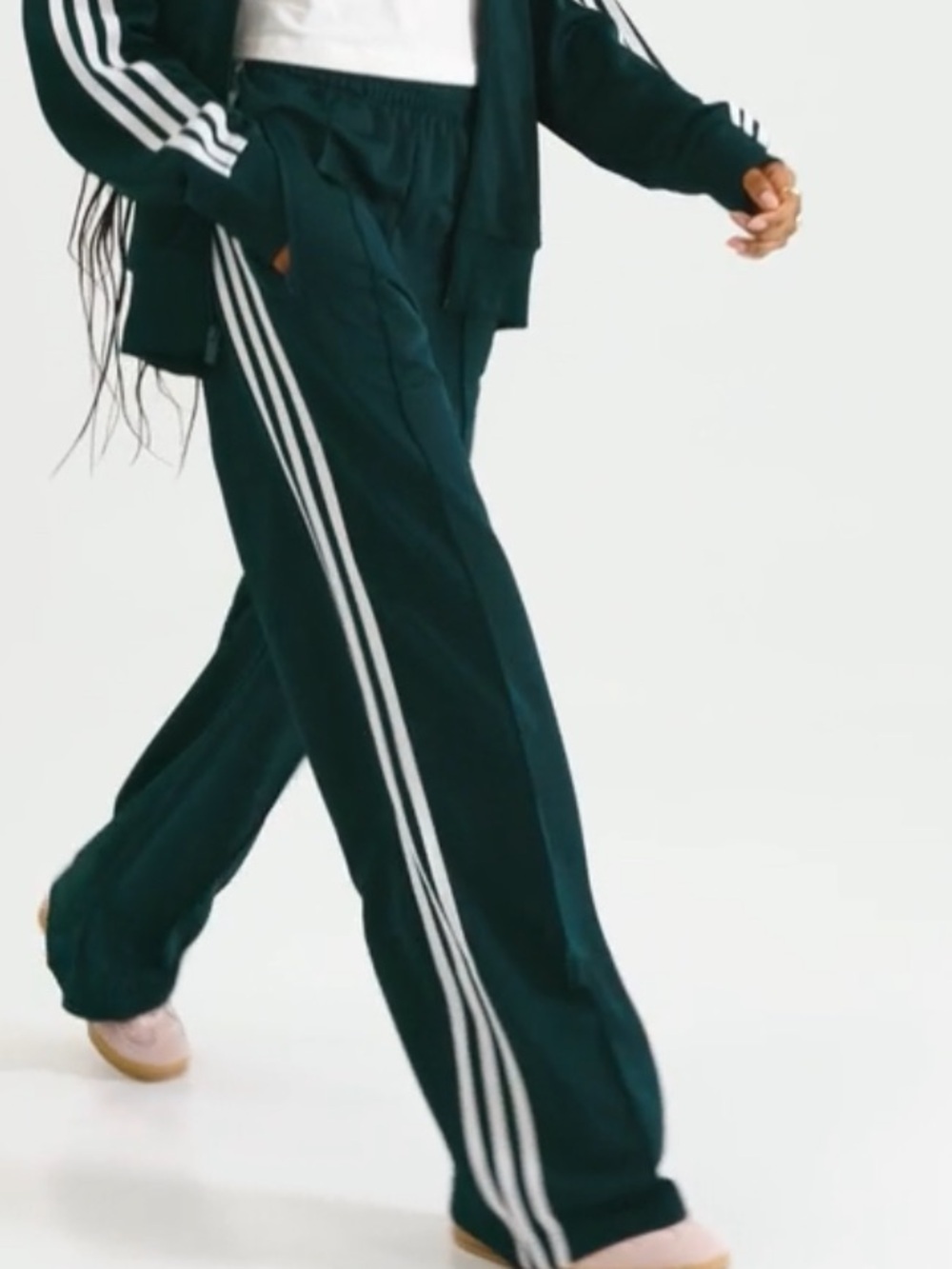 ADIDAS WOMENS 3 STRIP FIREBIRD TRACK PANTS SZ XS NWT AURA GREEN HTF COLOR - Picture 2 of 12